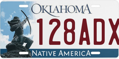 OK license plate 128ADX