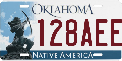 OK license plate 128AEE