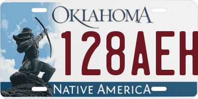 OK license plate 128AEH