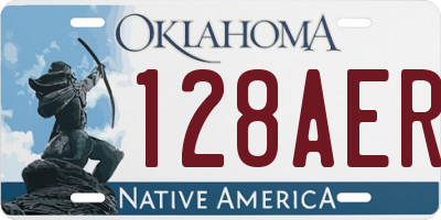 OK license plate 128AER