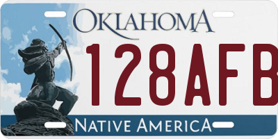 OK license plate 128AFB