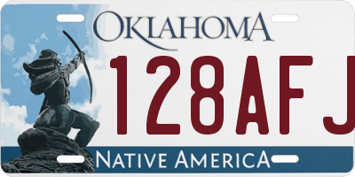OK license plate 128AFJ