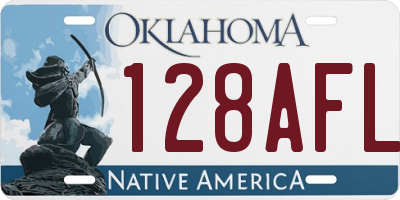 OK license plate 128AFL