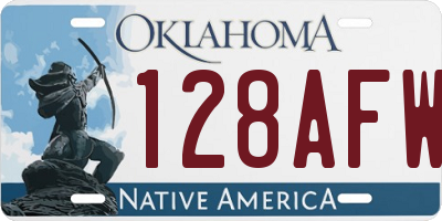 OK license plate 128AFW
