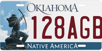 OK license plate 128AGB