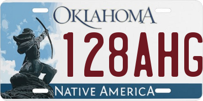 OK license plate 128AHG