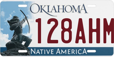 OK license plate 128AHM