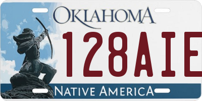 OK license plate 128AIE