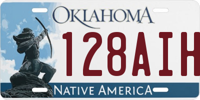 OK license plate 128AIH