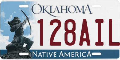 OK license plate 128AIL