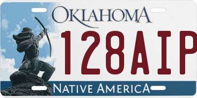 OK license plate 128AIP