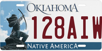 OK license plate 128AIW