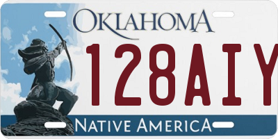OK license plate 128AIY