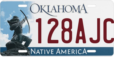 OK license plate 128AJC