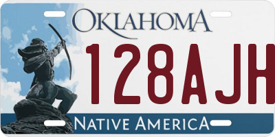 OK license plate 128AJH