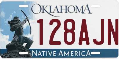 OK license plate 128AJN