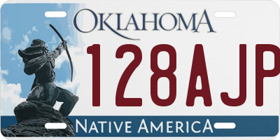 OK license plate 128AJP