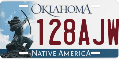 OK license plate 128AJW