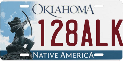OK license plate 128ALK