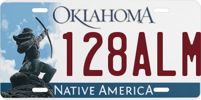 OK license plate 128ALM