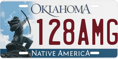 OK license plate 128AMG