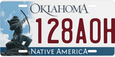 OK license plate 128AOH