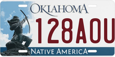 OK license plate 128AOU