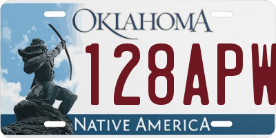 OK license plate 128APW