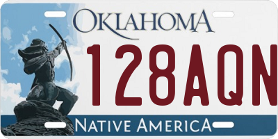 OK license plate 128AQN