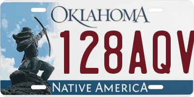 OK license plate 128AQV