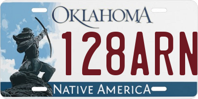 OK license plate 128ARN