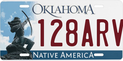 OK license plate 128ARV