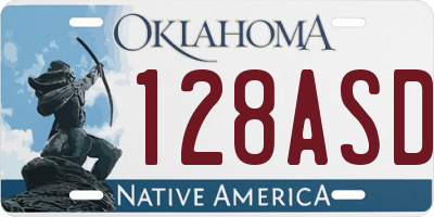 OK license plate 128ASD