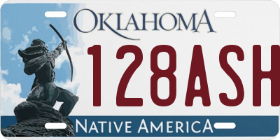 OK license plate 128ASH