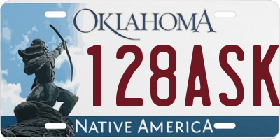 OK license plate 128ASK