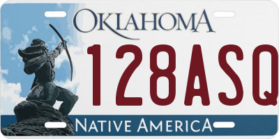 OK license plate 128ASQ