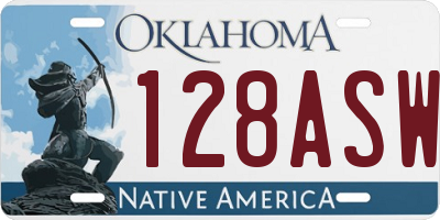 OK license plate 128ASW