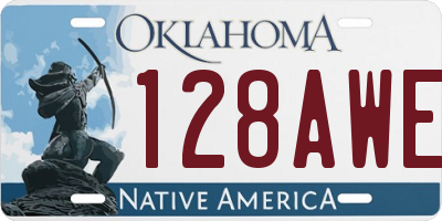 OK license plate 128AWE