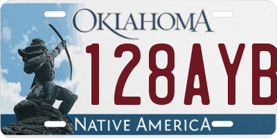 OK license plate 128AYB