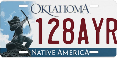 OK license plate 128AYR