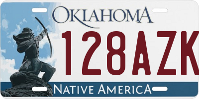 OK license plate 128AZK