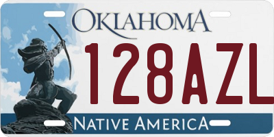 OK license plate 128AZL