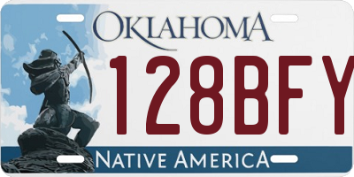 OK license plate 128BFY