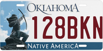 OK license plate 128BKN
