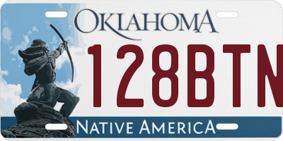 OK license plate 128BTN