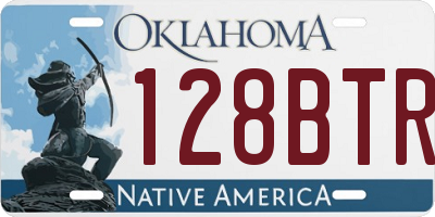 OK license plate 128BTR