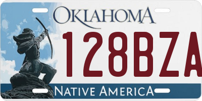 OK license plate 128BZA