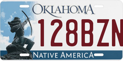 OK license plate 128BZN