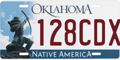 OK license plate 128CDX
