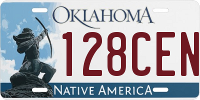 OK license plate 128CEN